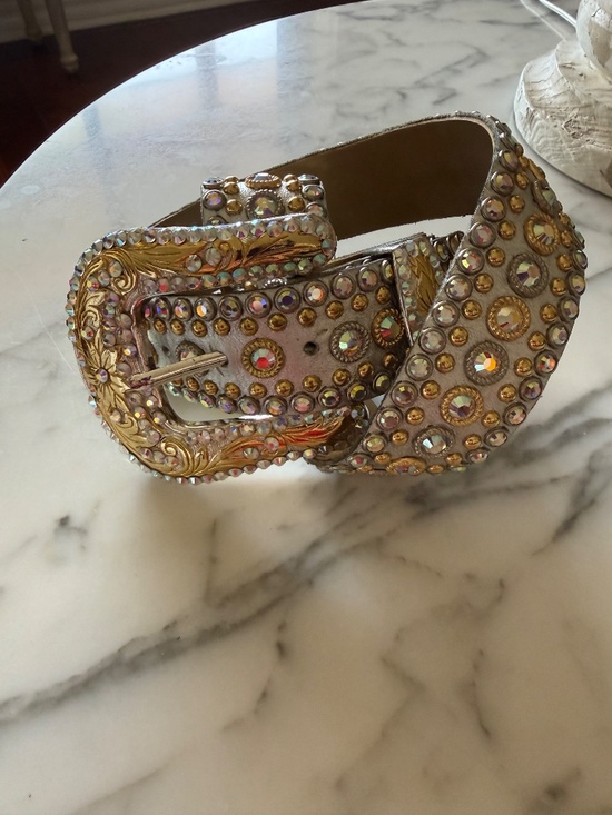 Women’s white  and gold  Kippys Swarovski crystal belt main image 6